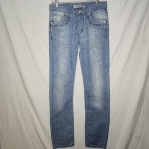 Redman Ladies Denim Light Blue Button Fly Jeans Size W29 L34